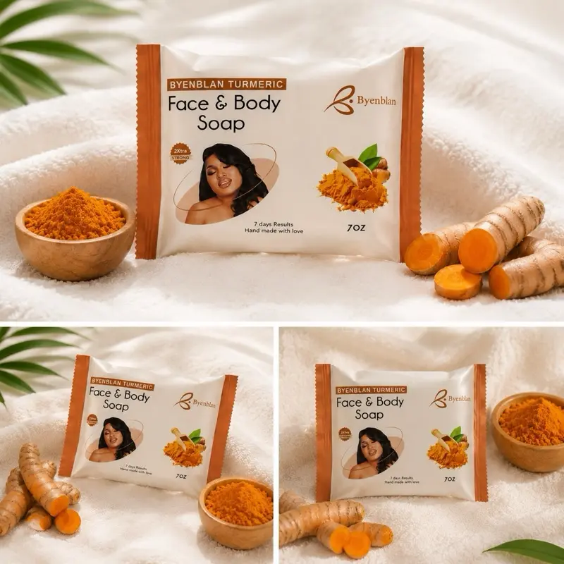 Byenblan Turmeric Face & Body Soap – 3 Pack