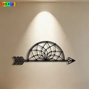 1pc Dreamcatcher Arrow Metal Wall Art,Dreamcatcher Arrow Statue Mural, Ideal Gift for New Year, Christmas, Boho Decor Enthusiasts, Rust-Resistant Metal Wall Decor Wall Sculptures, Perfect for Bedroom Wall & Garden Fence, Charming Bohemian-Inspired Decor