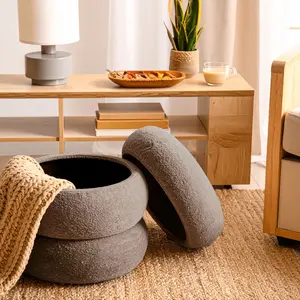 Mainstays Cloud Ottoman, Boucle Taupe