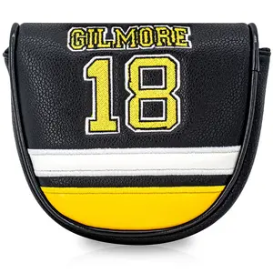 1pc Golf Putter Headcover, Magnetic Closure Durable PU Mallet Putter Cover, High-End Embroidered Golf Club Protector for Men Women Golfers