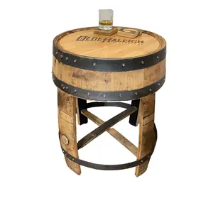 Whiskey Barrel End Table- Custom Engraving Available