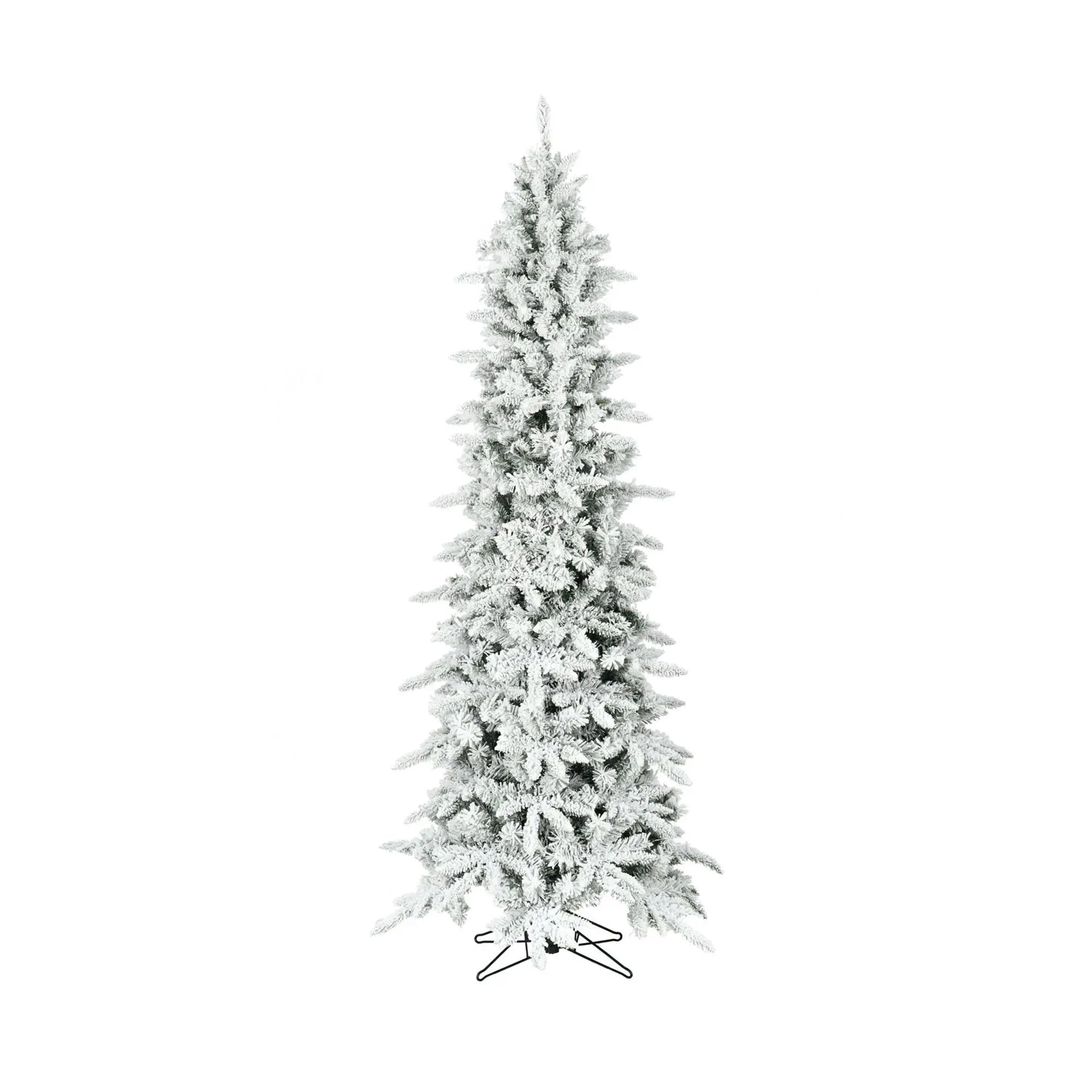 Fraser Hill Farm 9-Ft. Slim Mountain Pine Flocked Christmas Tr