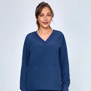 Dental hospital doctor and nurse uniforms, long-sleeved tops available in multiple colors, surgical uniforms, elastic quick-dry nurse uniforms wholesale