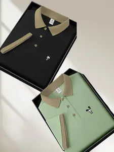 Men's Rabbit Print Polo Shirt, Regular Fit Casual Short Sleeve Top for Summer, Men's Clothes for Daily Wear, Tropical