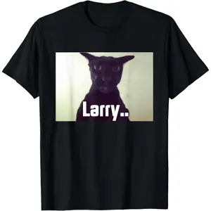 Casual Cotton shortsleeve tees Evil Larry Cat Meme Cursed Memes Brainrot Memes T-Shirt