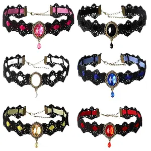 1pcs Gothic Lace Necklace, Fashion Jewelry Accessories, Adjustable Choker, Holiday Party Birthday Gift for Women