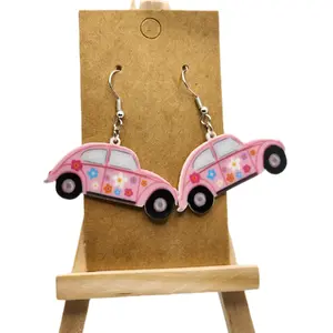 VW Lovers Retro Beetle Car Earrings Stylish Fashion Accessory with Unique Vintage Style Hook Earrings for VW Enthusiasts