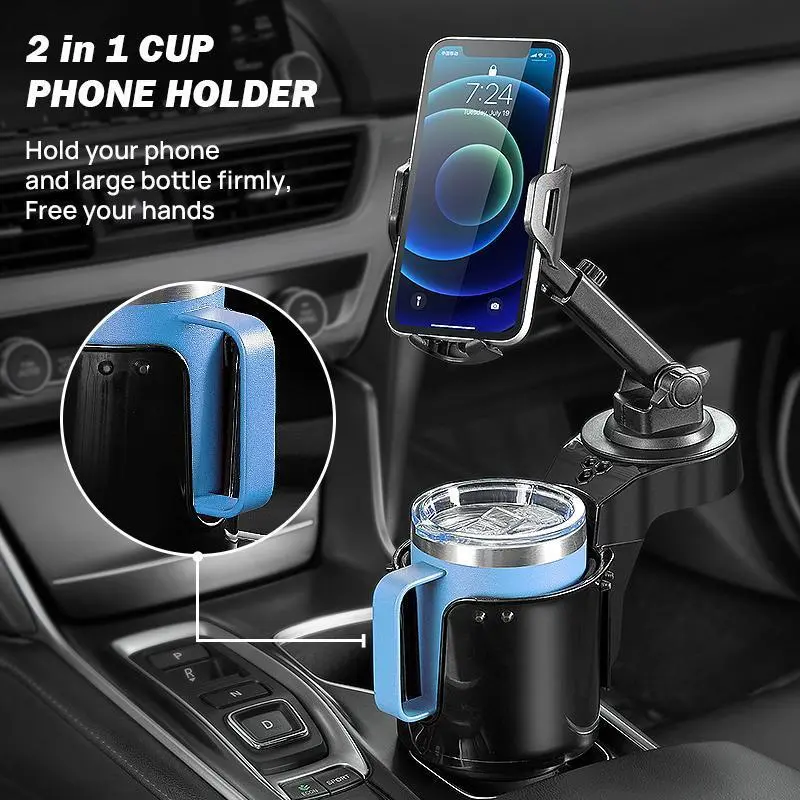 Joytutus Summervibes Phone Holder for Car, Car Phone Mount with 360° Rotation & Adjustable Arm - Sturdy Patented Design for iPhone, Samsung Smartphones Up to 7", Bottles, Car Phone Stand, Cars Accessories Sostenedor De Celular Para El Carro