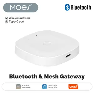 MOES Tuya Bluetooth MESH(SIG) Smart Home Gateway, Wireless Bridge Hub with Remote & Voice Control, Signal Stability, Smart Life & Timer Function, Compatible with Alexa, Google Home, Links FingerBot to Wi-Fi