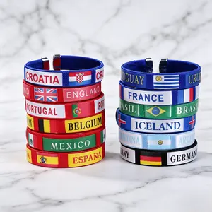 Unisex 2-Pcs 2026 National Flag Style Fade-Resistant Bracelets, Festive & Home Supplies, Ideal for Theme Parties, Small Gift for Sister