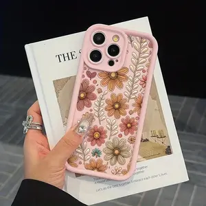 Floral Pattern Phone Case, Anti-drop Soft Phone Case, Decorative Phone Protector Cover Compatible with iPhone 11 12 13 14 15 Pro Max, Casing