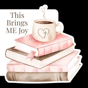 Bible Study Tip-ins with Heart Design and Coffee Cup for Spiritual Growth and Joy
