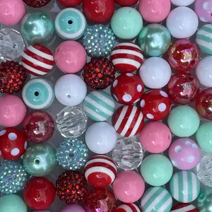 Sweet Candy Mix 20mm Bubble Gum Bead Mixes Red Pink Teal Chunky Bead Mixes for Beading Making Beading Accessories Beaded Jewelry