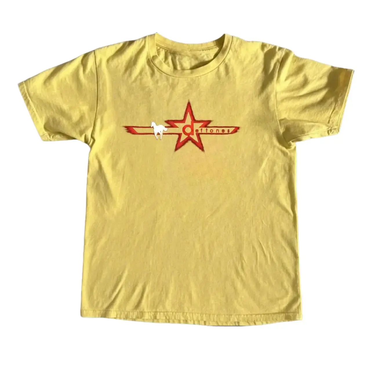 Vintage 90s Llama Star Graphic T-Shirt, Yellow Unisex Cotton Tee, Retro Red Star Animal Shirt, Y2K Vintage Graphic T-Shirt, Cute Casual Streetwear Gift