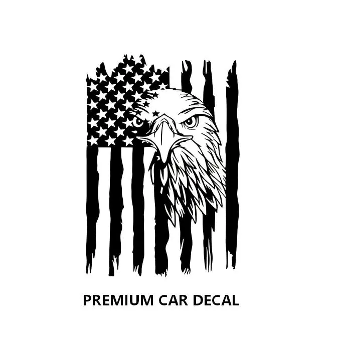 Distressed American Flag Eagle Car Sticker - UV-Resistant Patriotic Decal for Trucks, Car Windows, Motorcycles safe driving ideal simple design percent tint door sill set high quality mirror sticker con dios metallic super easy salvador exterior racing