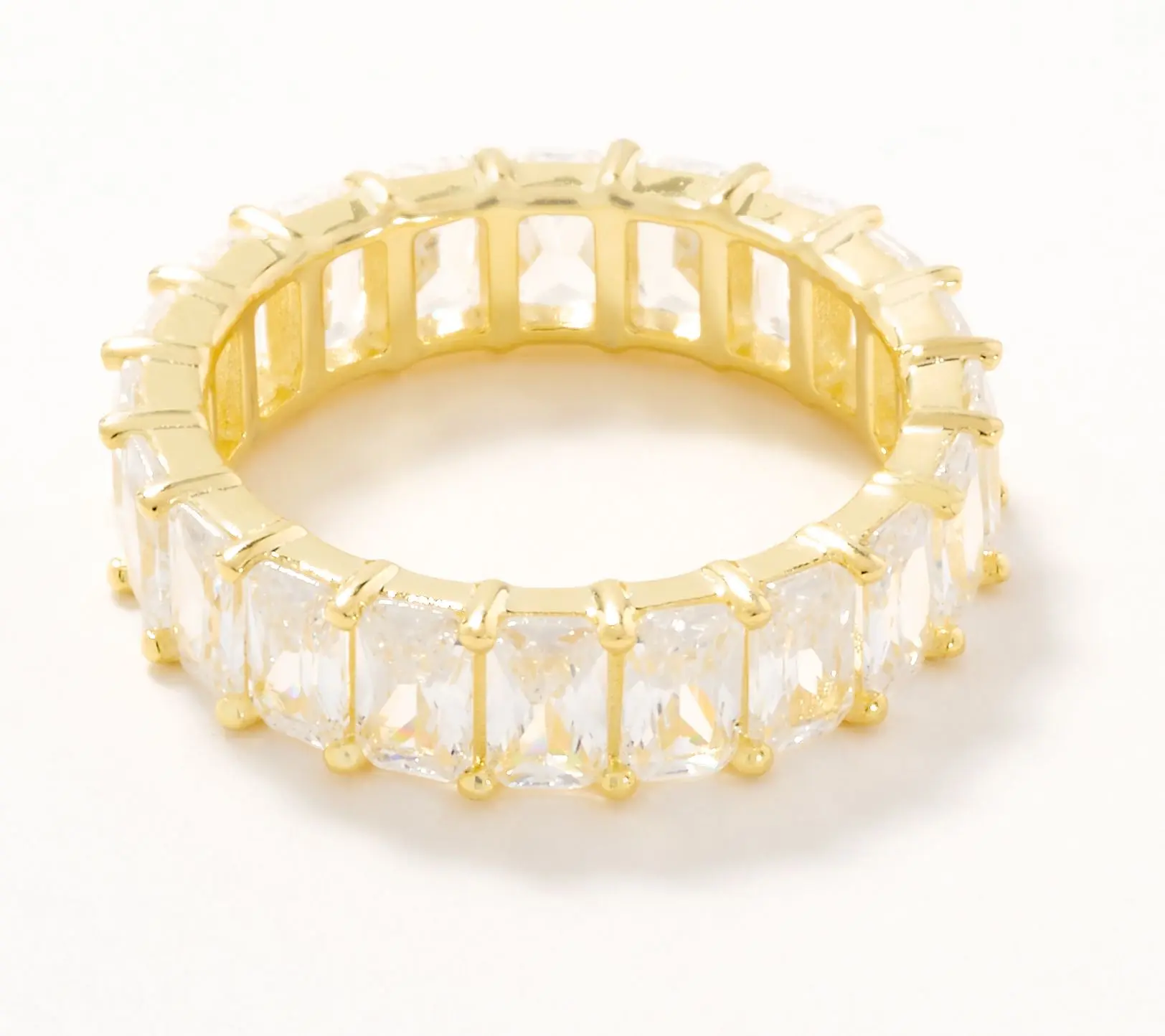 Diamonique Classics Baguette Eternity Band Ring, Sterling