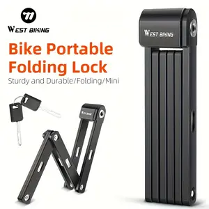 WEST BIKING Bicycle Lock for Mountain Bikes and Road Bikes, Anti-theft Safety Wheel Lock for Motorcycles, Scooters, Electric Bikes and Folding Bikes, Portable Locking Accessories