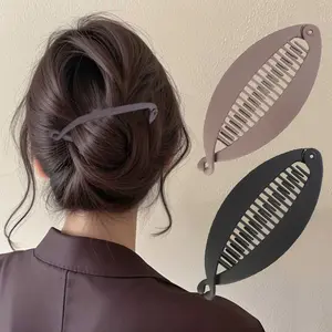 AWAYTR 4Pcs Elegant Twist Hair Barrettes Banana Hair Clips Flat Hair Claws Ponytail Holder Hairpins Fashion Hair Accessories for For Thick & Thin Hair Women for Valentine's Day Gifts