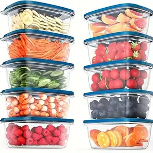 6/12pc Rectangular Food Storage Boxes, Food Storage Set, PP Material, Lids Included, Stackable, Leak-Proof, Reusable, Microwave & Dishwasher Safe