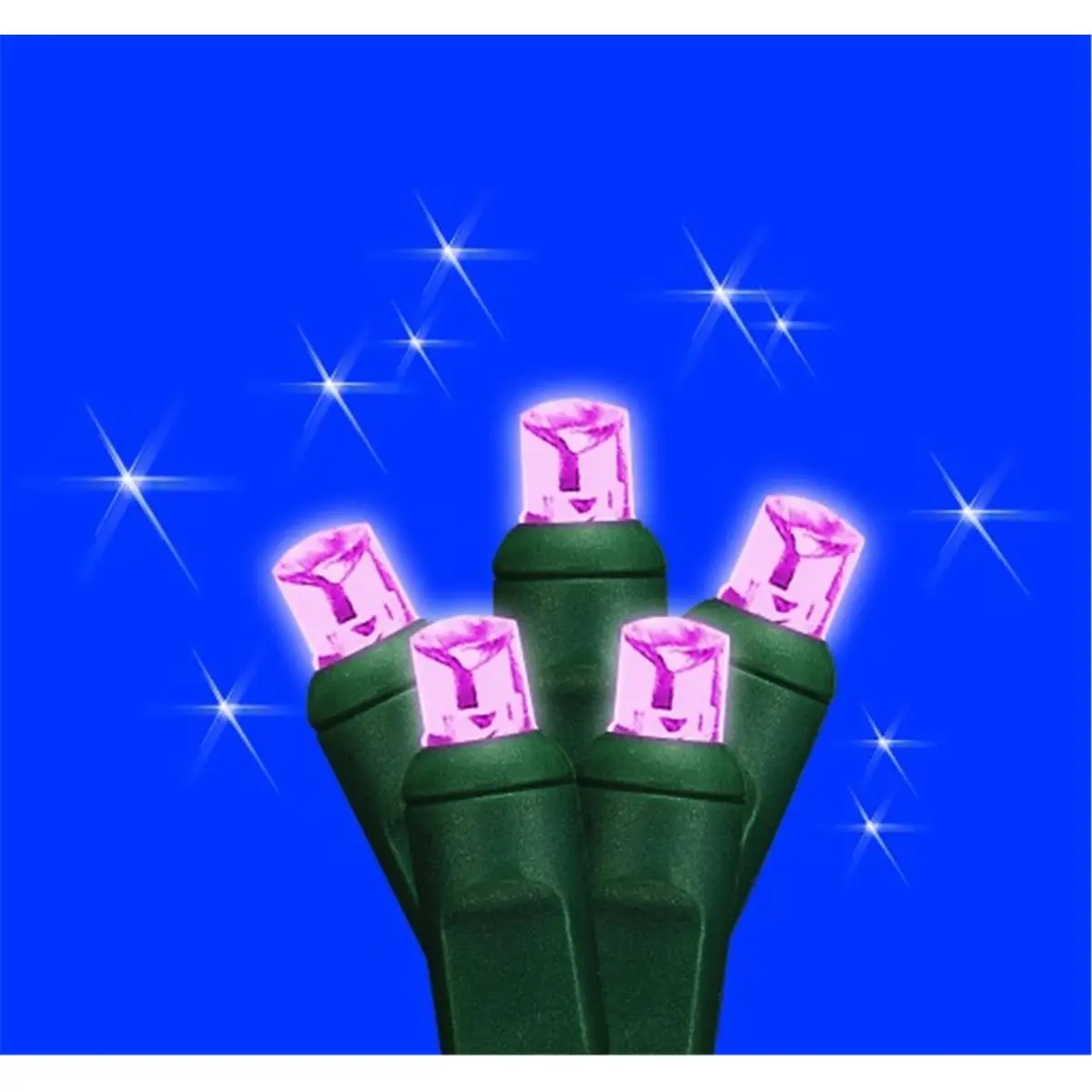 Kellogg Plastics 45661 Eco-Friendly Energy-Efficient Indoor & Outdoor Holiday LED Lights - 24' Length, 7" H x 2.25" W x 9.75" L, 0.25" Bulb Length & Diameter, Pink