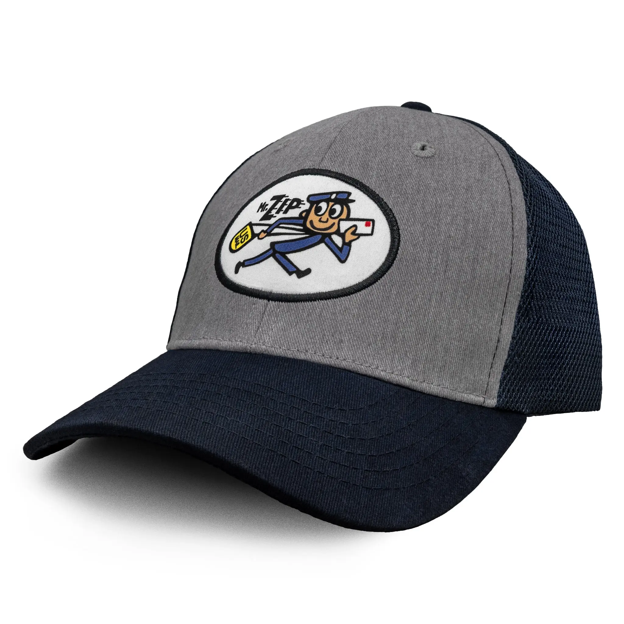 USPS Mr Zip Mesh Back Hat - Gray and Navy Blue
