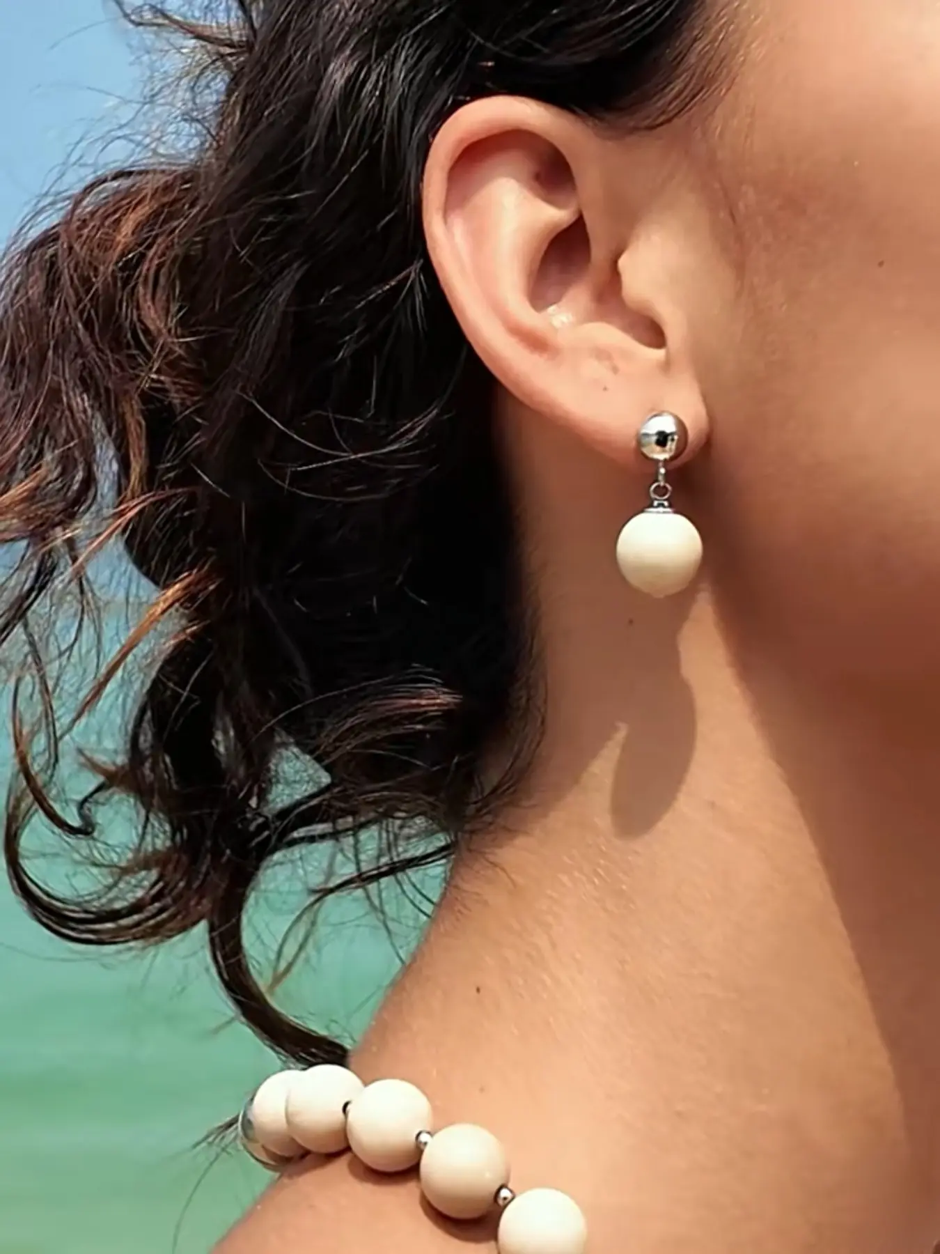 Fossil Earrings, Handmade Beaded Jewelry, New Arrival, Fade-Resistant, Luxury Unique Style, High-Quality Fashion Accessory