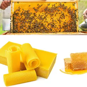 Natural Bee Wax Honeycomb Base Sheets 30pcs, Garden Beekeeping Nest Frame Foundation, Beekeeping Equipment, Home DIY Handmade Candle Beeswax Slices, DIY Candle Making, Gardening Tool