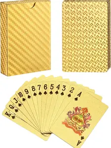 2. Waterproof Gold Playing Cards – Premium Plastic Deck, Washable & Flexible, Ideal for Poker, Parties and Game Nights