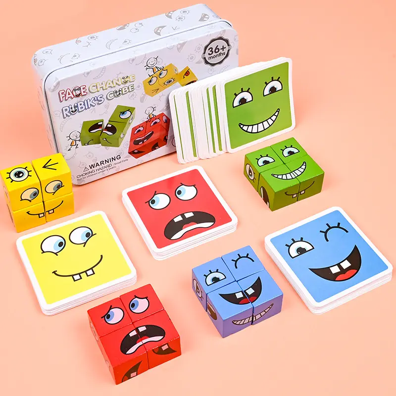 New Hot-Selling Face-Changing Magic Cube Board Game for 3-5 Year Olds, Children's Educational Thinking Logic Observation Focus Parent-Child Battle Toy