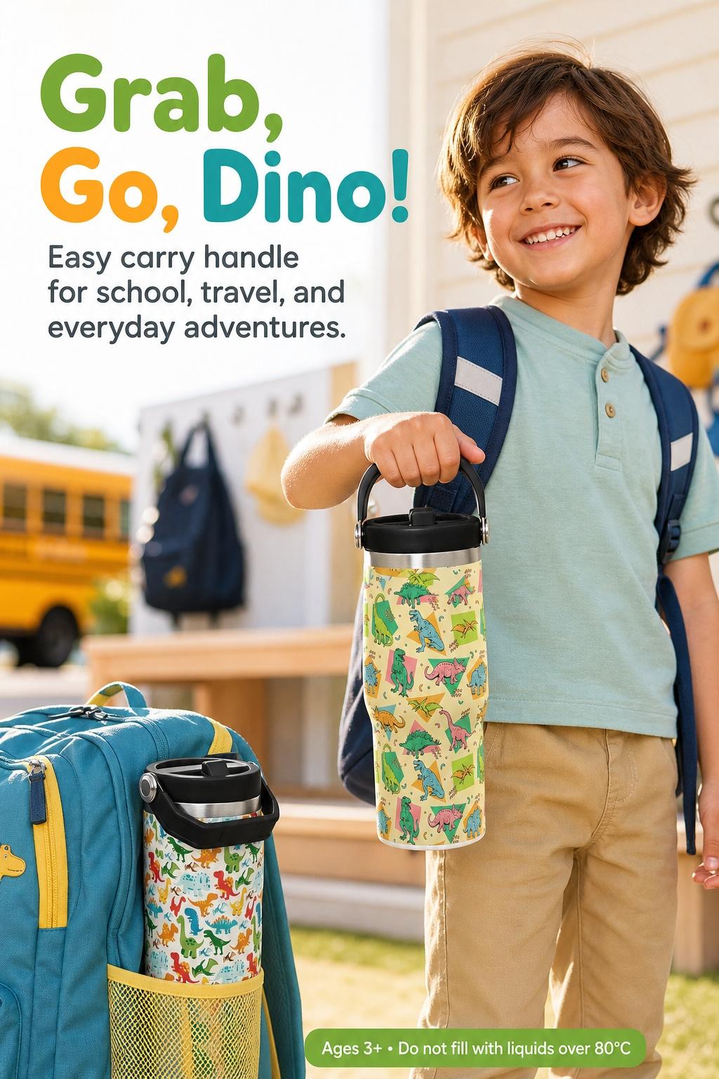 30oz (800ml) Dinosaur Insulated Vacuum Stainless Steel Tumbler with Handle, Flip Straw Lid - BPA-Free, Leak-Proof, Anti-Scalding Reusable Travel Car Cup, Back to School Gift for Dinosaur Enthusiasts 30oz (800ml) Dinosaur Insulated Vacuum Stainless Steel Tumbler with Handle, Flip Straw Lid - BPA-Free, Leak-Proof, Anti-Scalding Reusable Travel Car Cup, Back to School Gift for Dinosaur Enthusiasts