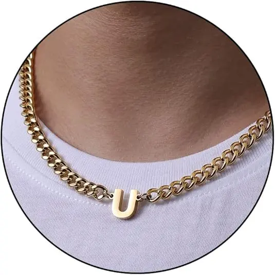U letter necklace (gold)