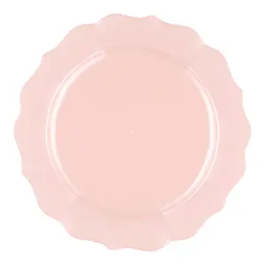Pearl Pink Round Lotus Plastic Dinner Plates (10.25")