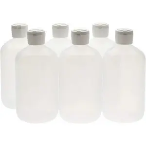Dynalon Labware 500 mL Translucent Plastic Dispensing Canister - 28 mm White Top, 79 mm Diameter, Model 605065-16, Home Organizer Storage Bottle