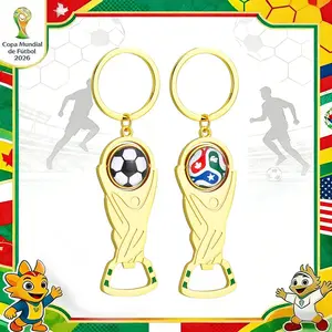 2026 World Cup Bottle Opener Keychain, Zinc Alloy Flat Bottle Opener for Soccer Fans, Multi-Use Keyring Tool for Kitchen, Bar, Restaurant, and Outdoor BBQ, Ideal Gift for Sports Lovers