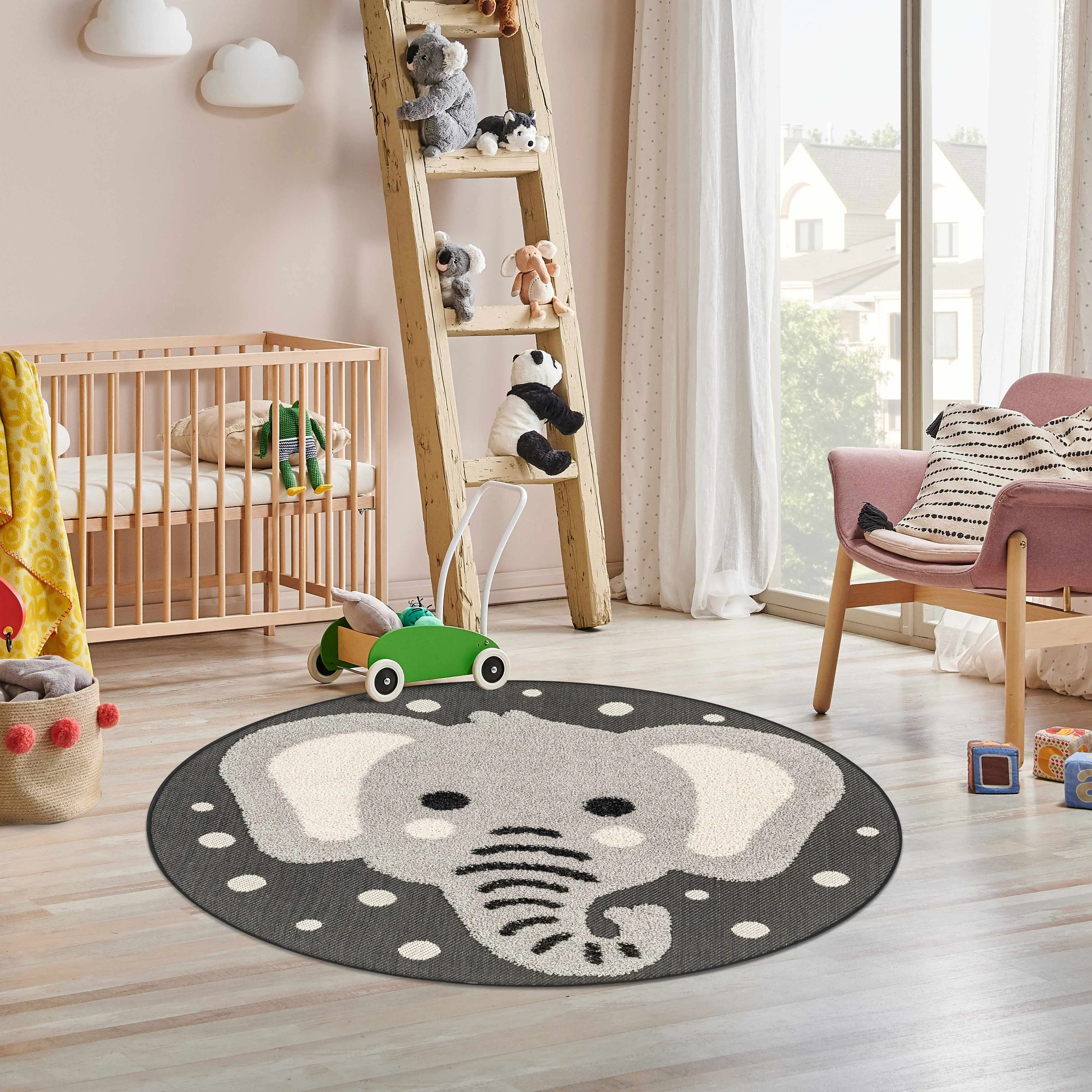 Kids Elephant Animal Print Nursery Area Rug - Clearance, Animal Decorations Nursery Rugs, Nurseryready Rug