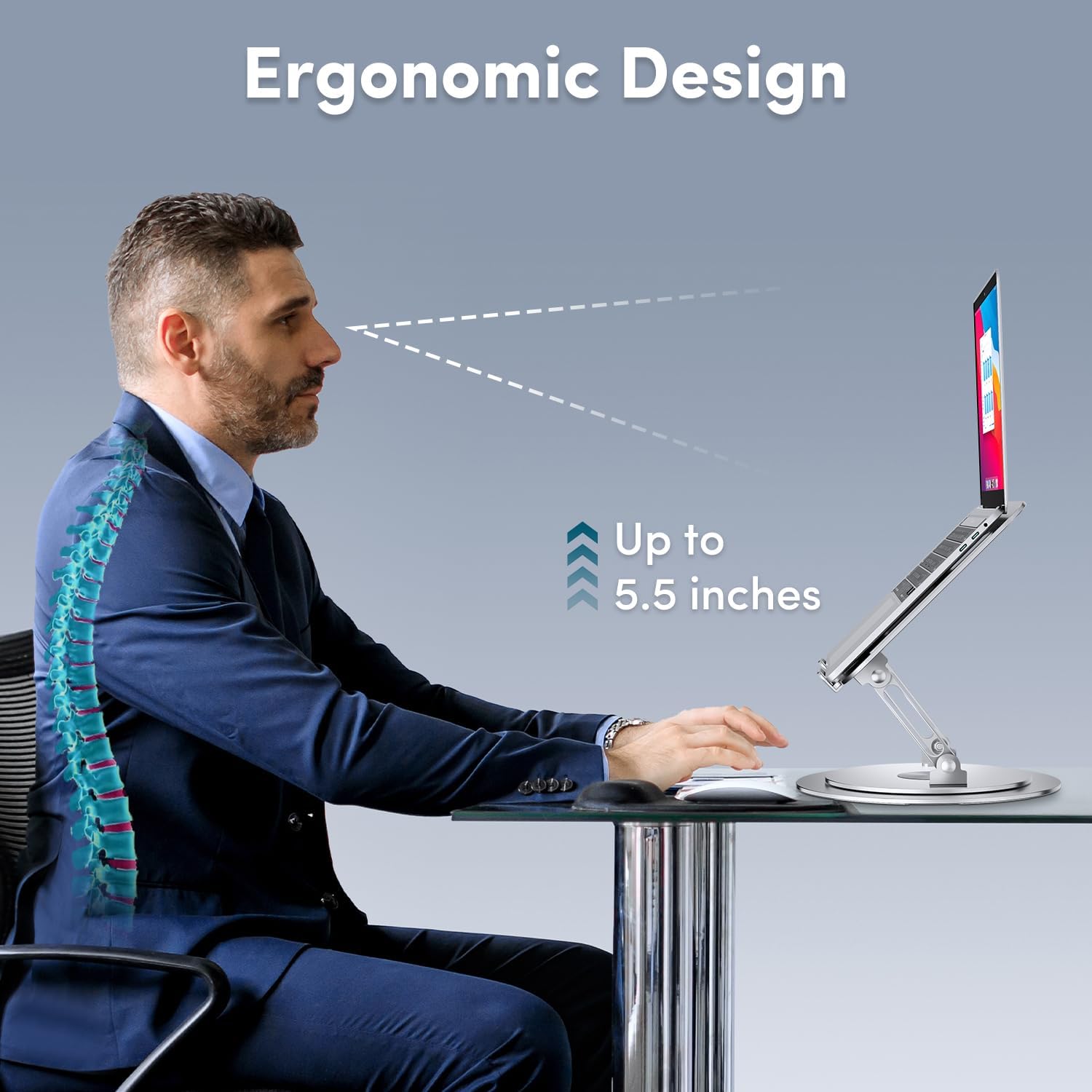 Portable Rotatable Tablet Stand, Foldable Adjustable Height Desktop Bracket,Stable Tablet Stand for Home Office, Tablet & Computer Accessories, Desk Mount