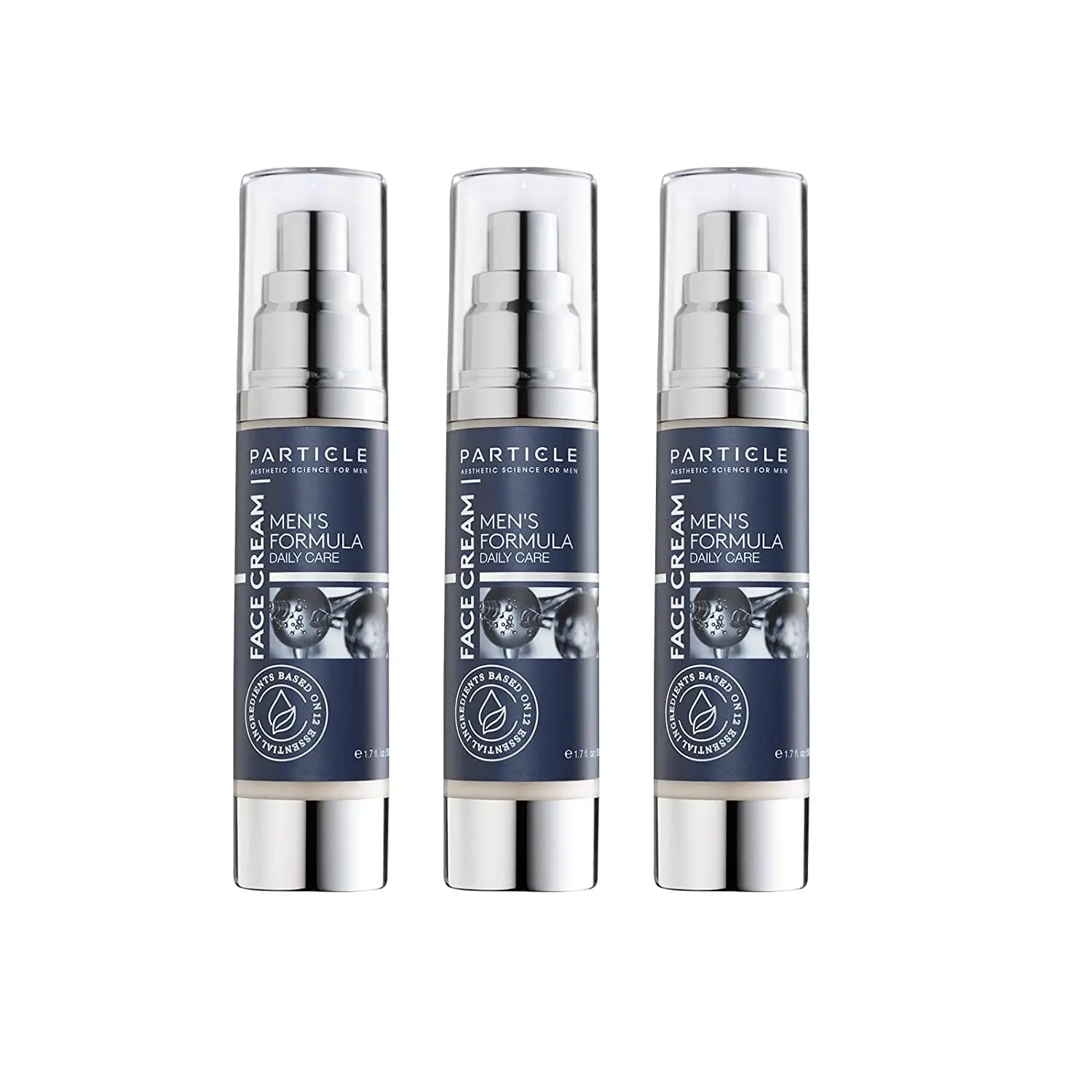 Particle 6-in-1 Face Cream for Men, Men’s Daily Hydrating Moisturizer with Vitamin C, Healthy Skin Support, Pack of 3, 1.7 FL OZ