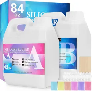 Mold Making Kit, 84oz 10A Elastic Liquid Silica Gel for Casting  molds and Candle & Soap Mold,Fast Cure Translucent   Rubber