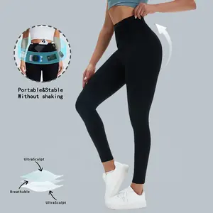 Kokoroam Women's Yoga Leggings High Capacity Storage Tummy Control Pocket Shaping Workout Leggings Breathable Activewear with Skinny Trousers