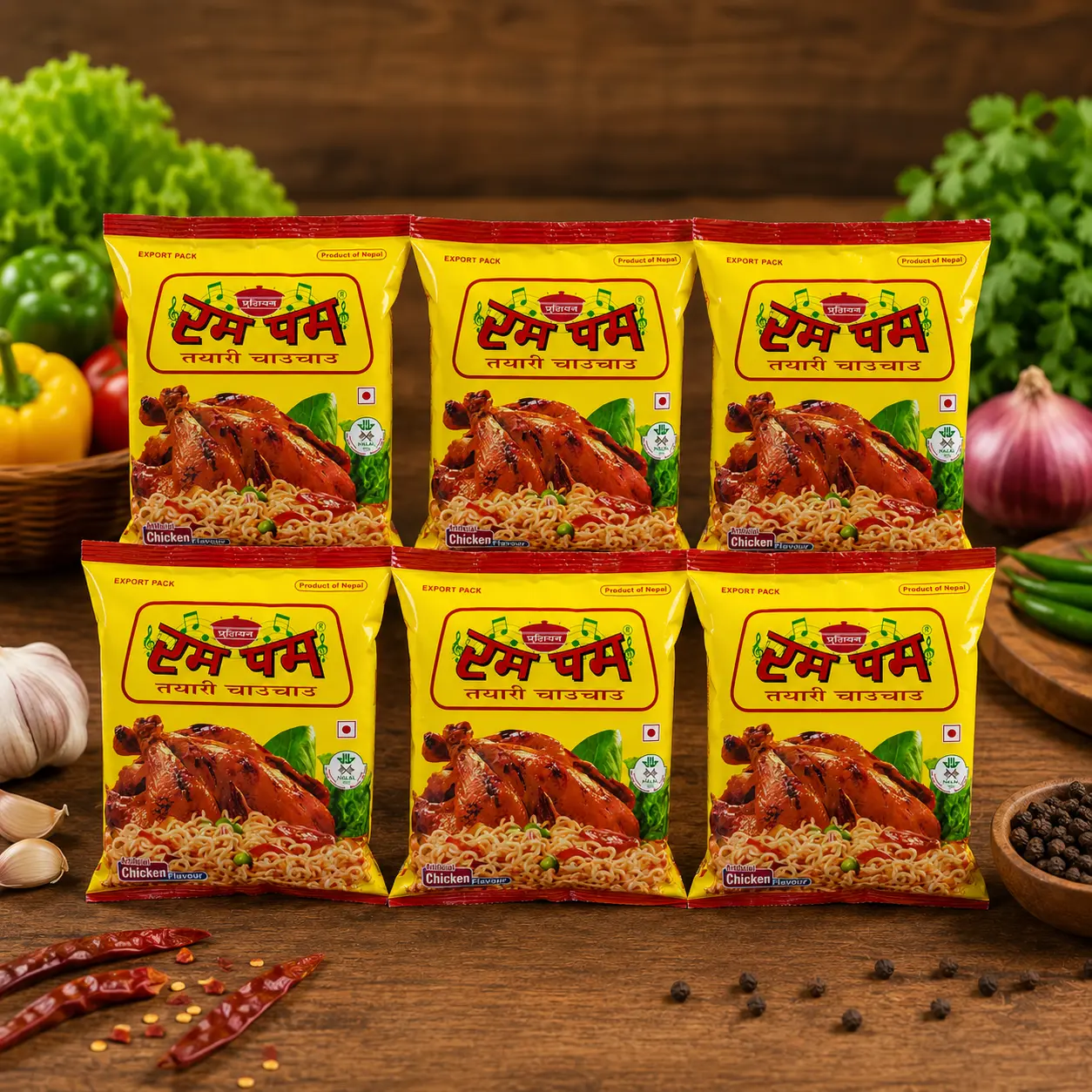 Chicken Rumpum Instant Noodles Authentic Nepali Flavor Crunchy Versatile Snack Perfect for Families or Stocking Up