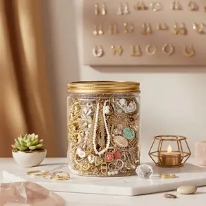 Jewelry Jar Surprise Blind Box Gift Set Randomly Selected, Stylish & Versatile Collection of Exquisite Earrings, Necklaces, Hair Clips, and Rings