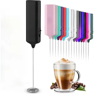 Mini & Mighty Milk Frother Wand – Powerful Handheld Coffee Frother, Battery Operated Drink Mixer – Compact Pocket Size – Detachable Whisk for Latte, Cappuccino, Matcha, Hot Chocolate – Black