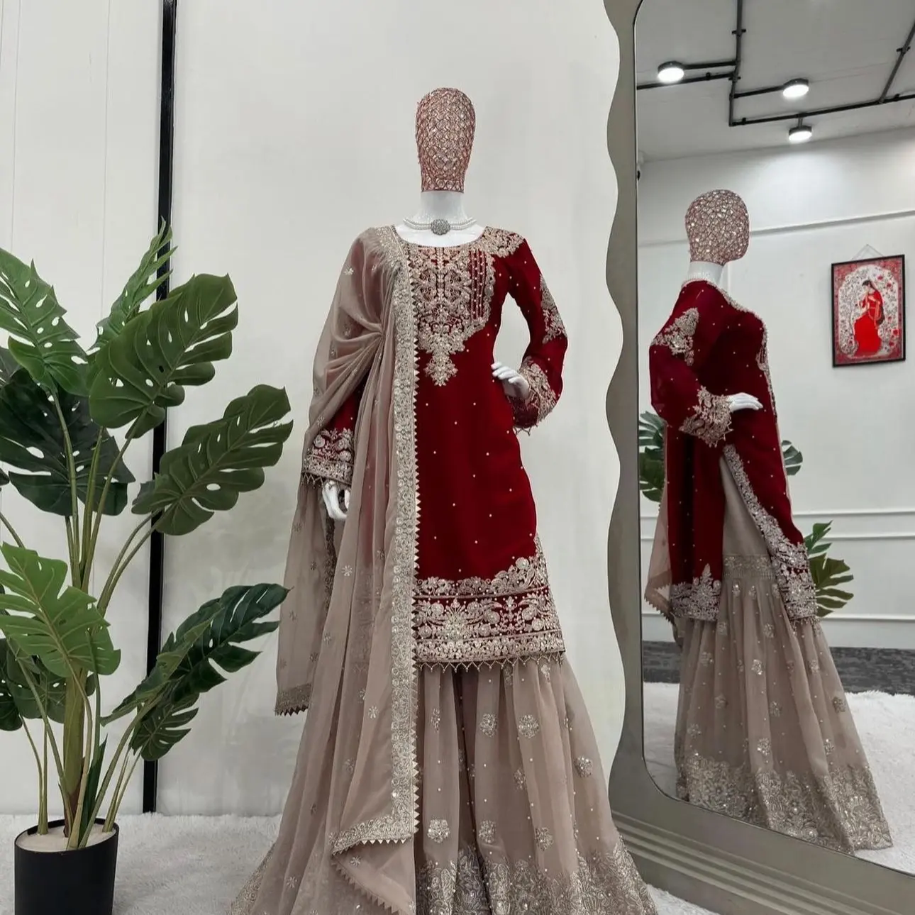 Indian Gharara Outfit for Women - Casual Women's Attire with Traditional Design - Womenswear