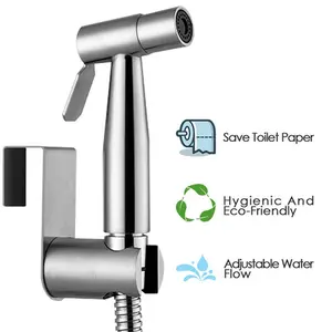 Stainless Steel Shattaf Bidet Sprayer Kit – Handheld Toilet Hose with US Standard Adapter – Durable, Leak-Proof & Easy to Install for Home or RV Use