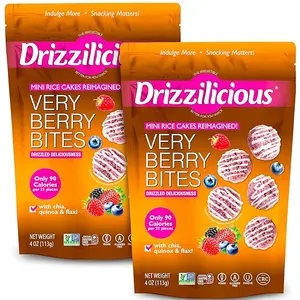 2 Pack - Drizzilicious Very Berry Mini Rice Cakes 4 oz 2 Pack - Drizzilicious Very Berry Mini Rice Cakes 4 oz