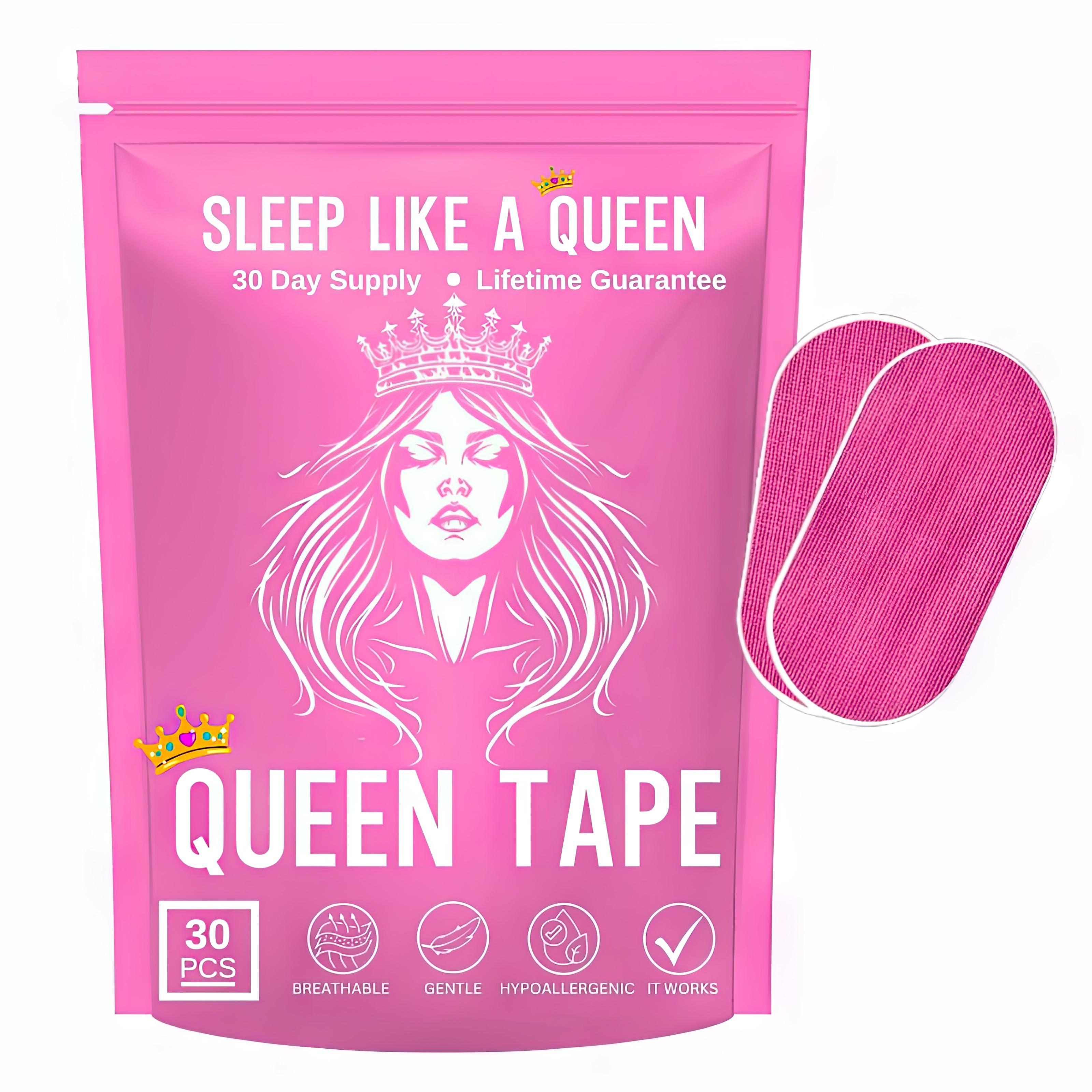 Queen Mouth Tape for sleep, one month supply, mouth tape, pink, gentle, adhesion, 30 Strips, yoga, gym sports accessorie
