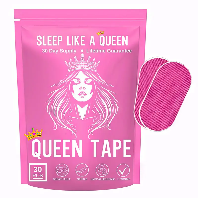Queen Mouth Tape for sleep, one month supply, mouth tape, pink, gentle, adhesion, 30 Strips, yoga, gym sports accessories,