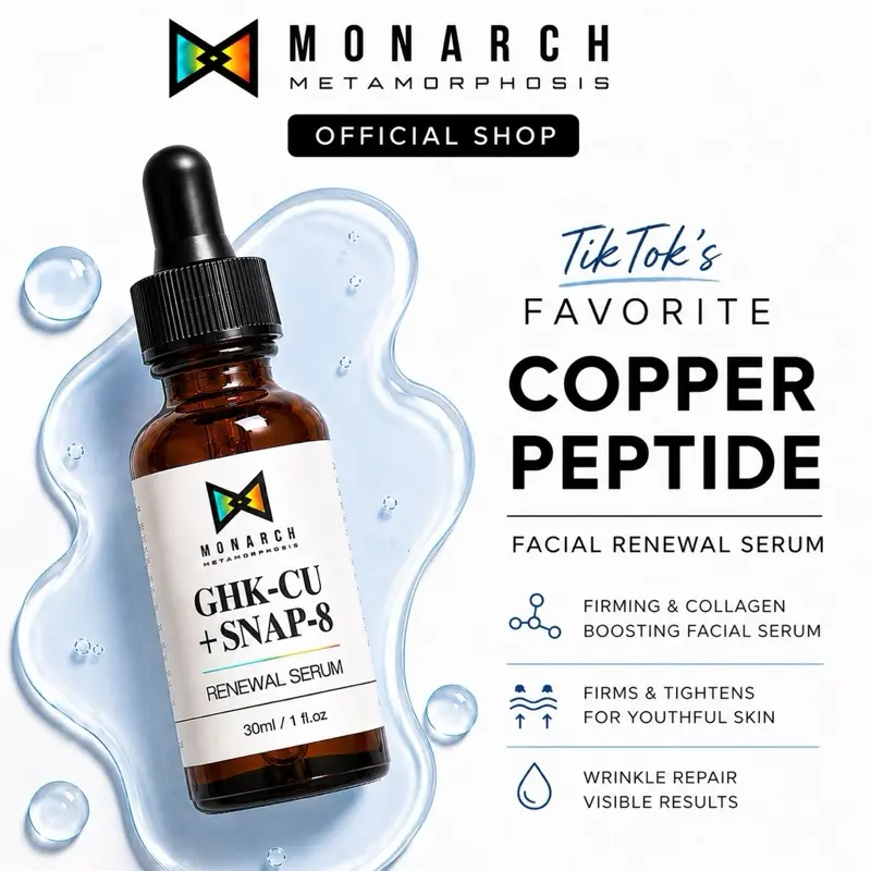 1 bottle of Luxury GHK-Cu + SNAP-8 Copper Peptide Skincare Serum, Advanced Peptide & Hyaluronic Acid Complex Nourishing Moisturizer for Deep Hydrating Repair, Smoother Firmer-Looking Skin