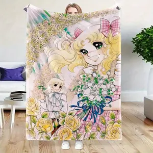 Candy Girl Cartoon blanket Flannel material It is an excellent gift for children, family and friends Applies to Super soft  decorative sofa/sofa/bedroom Suitable as a gift sizes 60*80,30*40(baby ),40*50(kids),50*60