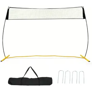 12Ft Adjustable Volleyball Net for Backyard & Beach – Portable Freestanding System, Quick Setup, Height Adjustable for Men & Women, Sturdy Fiberglass Poles, for Indoor/Outdoor Training